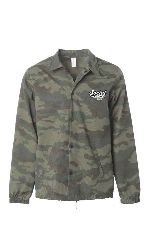 Signature Logo Water Resistant Windbreaker Camo