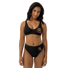 SLC Rainbow Drip Black high-waisted bikini