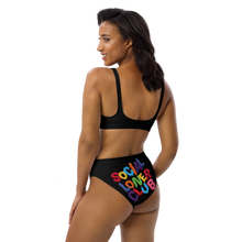 SLC Rainbow Drip Black high-waisted bikini