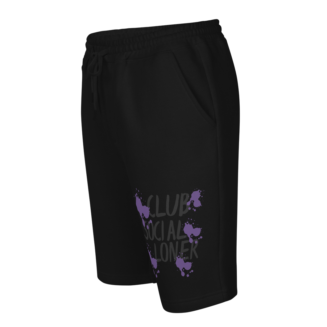 CLUB SOCIAL PURPLE SPLATT fleece shorts