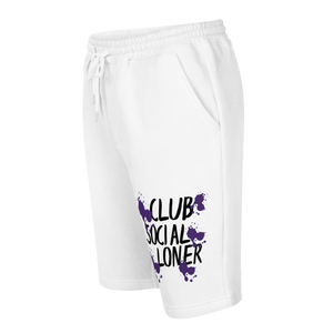 CLUB SOCIAL PURPLE SPLATT fleece shorts