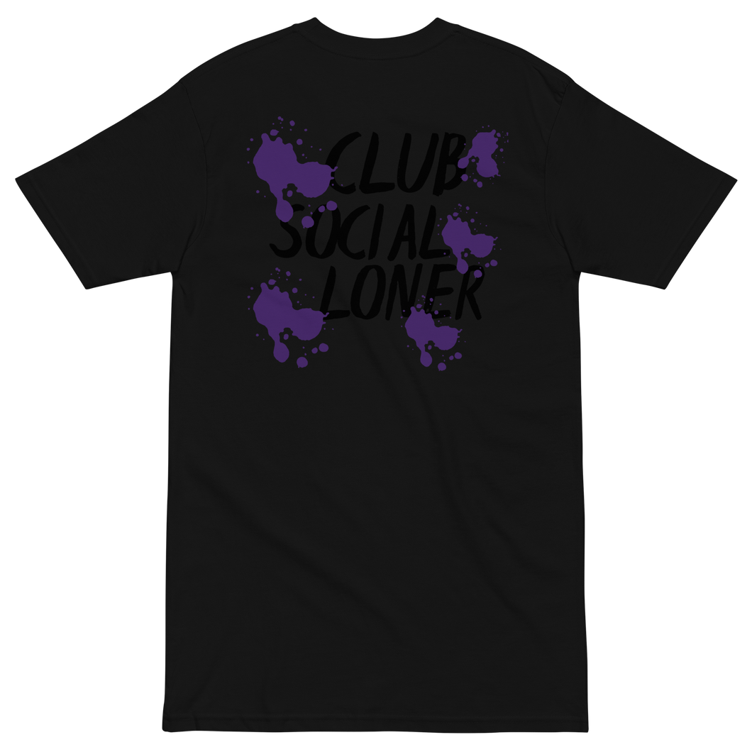 CLUB SOCIAL PURPLE SPLATT UNISEX tee