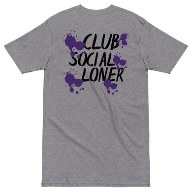 CLUB SOCIAL PURPLE SPLATT UNISEX tee