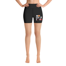 "No Love Lost' Black All-Over Yoga Shorts