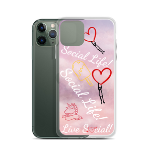 Social Life Clouds Pink iPhone Case