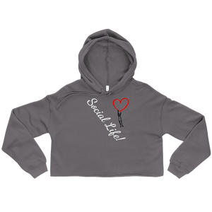 No Love Lost "Social Life" white script Crop Hoodie