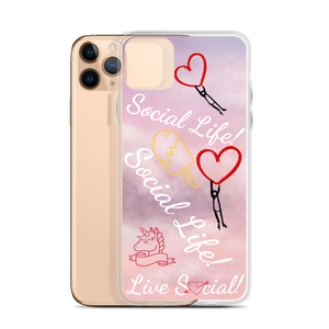 Social Life Clouds Pink iPhone Case