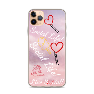 Social Life Clouds Pink iPhone Case