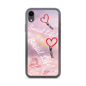 Social Life Clouds Pink iPhone Case