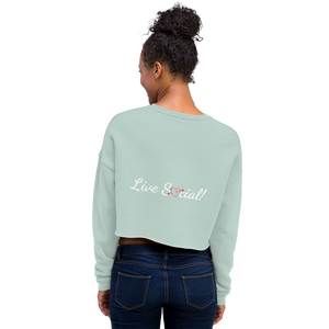 No Love Lost "Social Life" white script Crop Sweatshirt