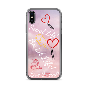 Social Life Clouds Pink iPhone Case