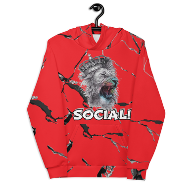 King of the Jungle Red Marble Unisex Hoodie