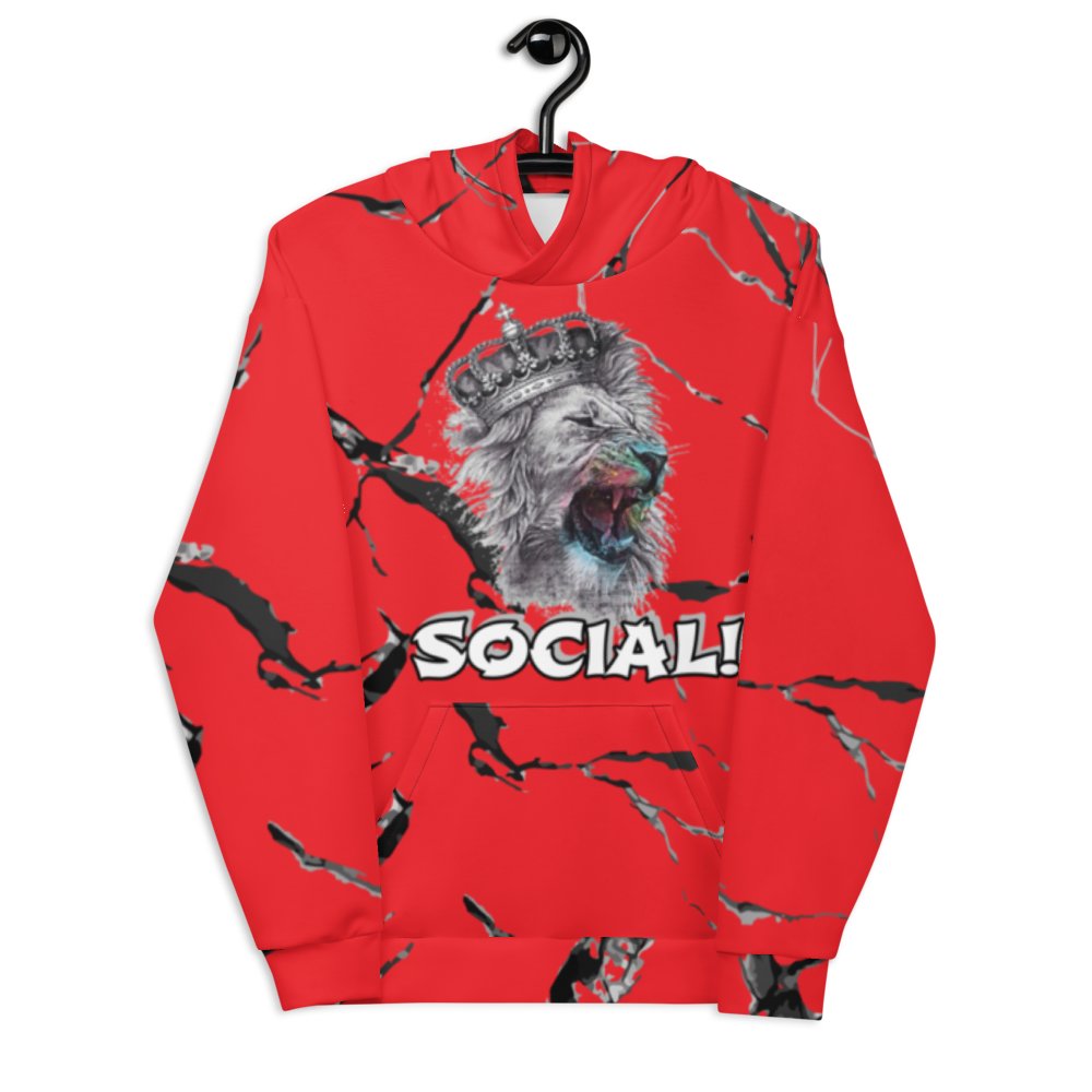 King of the Jungle Red Marble Unisex Hoodie