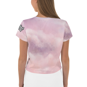 "No Love Lost" Clouds All-Over Print Crop Tee