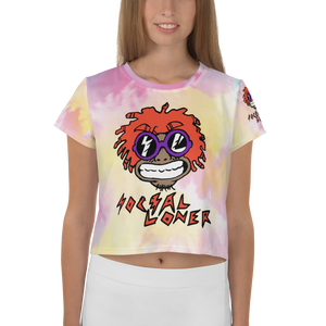 Mumble Rap Tie Dye All-Over Print Crop Tee