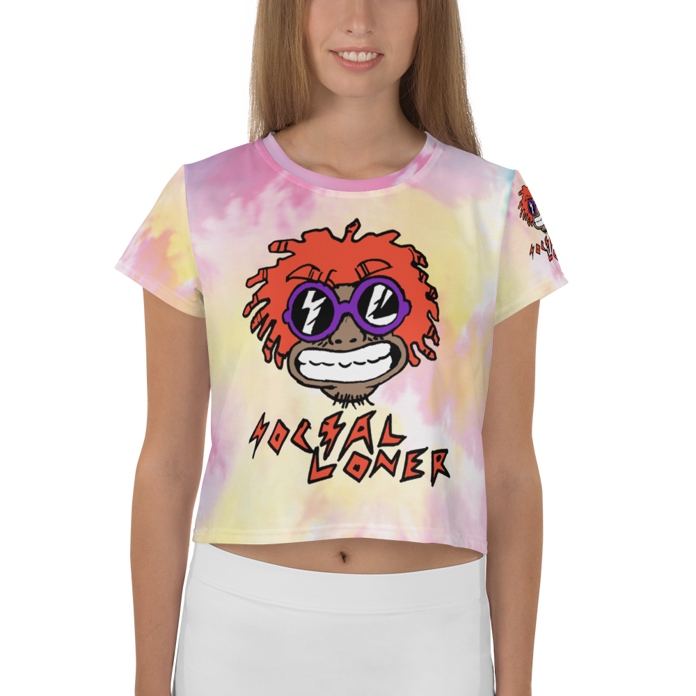 Mumble Rap Tie Dye All-Over Print Crop Tee