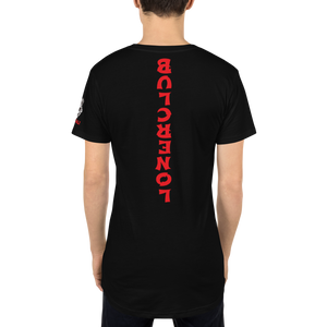 Upside Down Crown Holder Long Body Fly Tee w/ Red Script