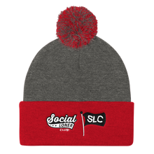 Signature Logo Embroidered Pom Pom Knit Cap in Multiple colors