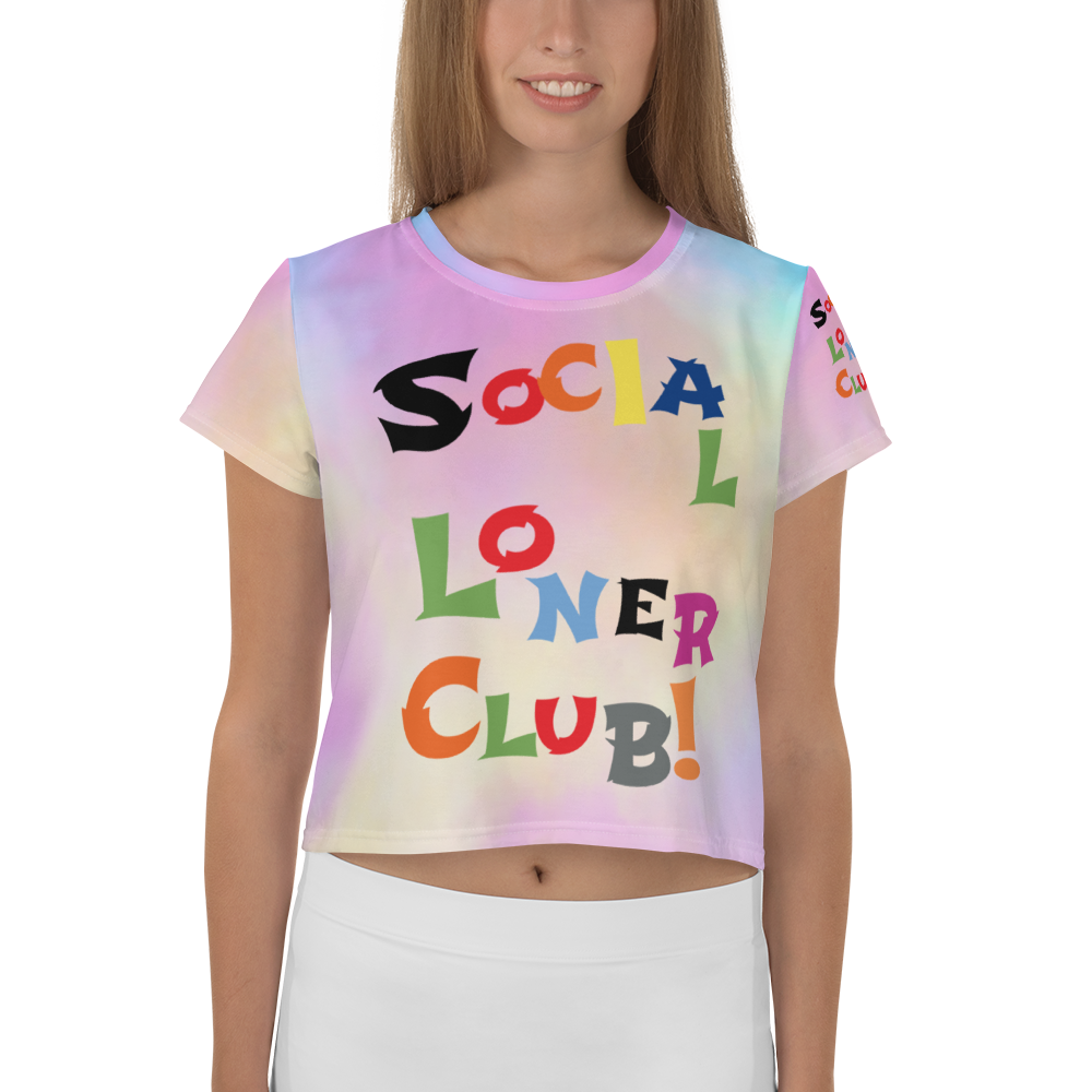 Rainbow SLC Cotton Candy All-Over Print Crop Tee