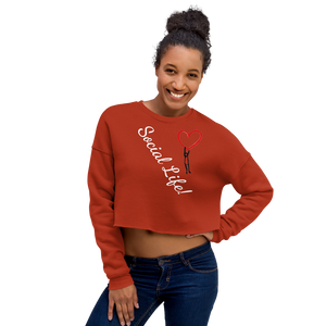 No Love Lost "Social Life" white script Crop Sweatshirt