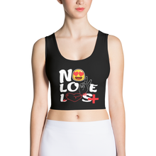 "No Love Lost" Black All-Over Crop Top