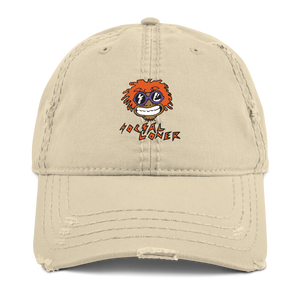 Mumble Rap Embroidered Distressed Dad Hat