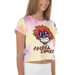 Mumble Rap Tie Dye All-Over Print Crop Tee