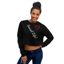 No Love Lost "Social Life" white script Crop Sweatshirt