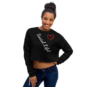 No Love Lost "Social Life" white script Crop Sweatshirt