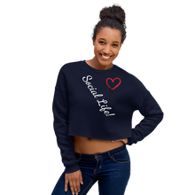 No Love Lost "Social Life" white script Crop Sweatshirt