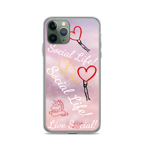 Social Life Clouds Pink iPhone Case