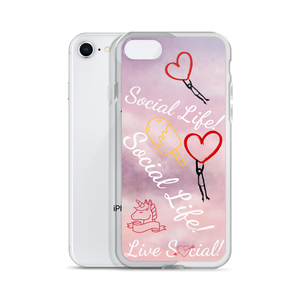 Social Life Clouds Pink iPhone Case