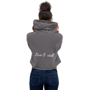 No Love Lost "Social Life" white script Crop Hoodie