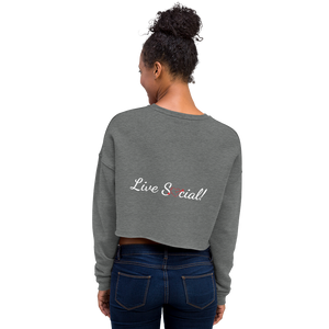 No Love Lost "Social Life" white script Crop Sweatshirt