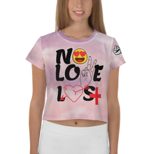 "No Love Lost" Clouds All-Over Print Crop Tee