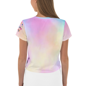 Rainbow SLC Cotton Candy All-Over Print Crop Tee