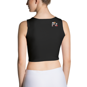 "No Love Lost" Black All-Over Crop Top