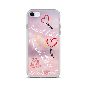 Social Life Clouds Pink iPhone Case