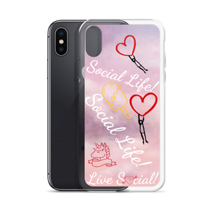 Social Life Clouds Pink iPhone Case