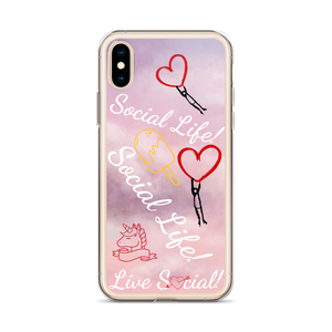 Social Life Clouds Pink iPhone Case