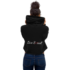 No Love Lost "Social Life" white script Crop Hoodie