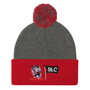 King of the Jungle Embroidered Pom Pom Knit Cap