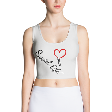 Social Life Grey All-Over Crop Top