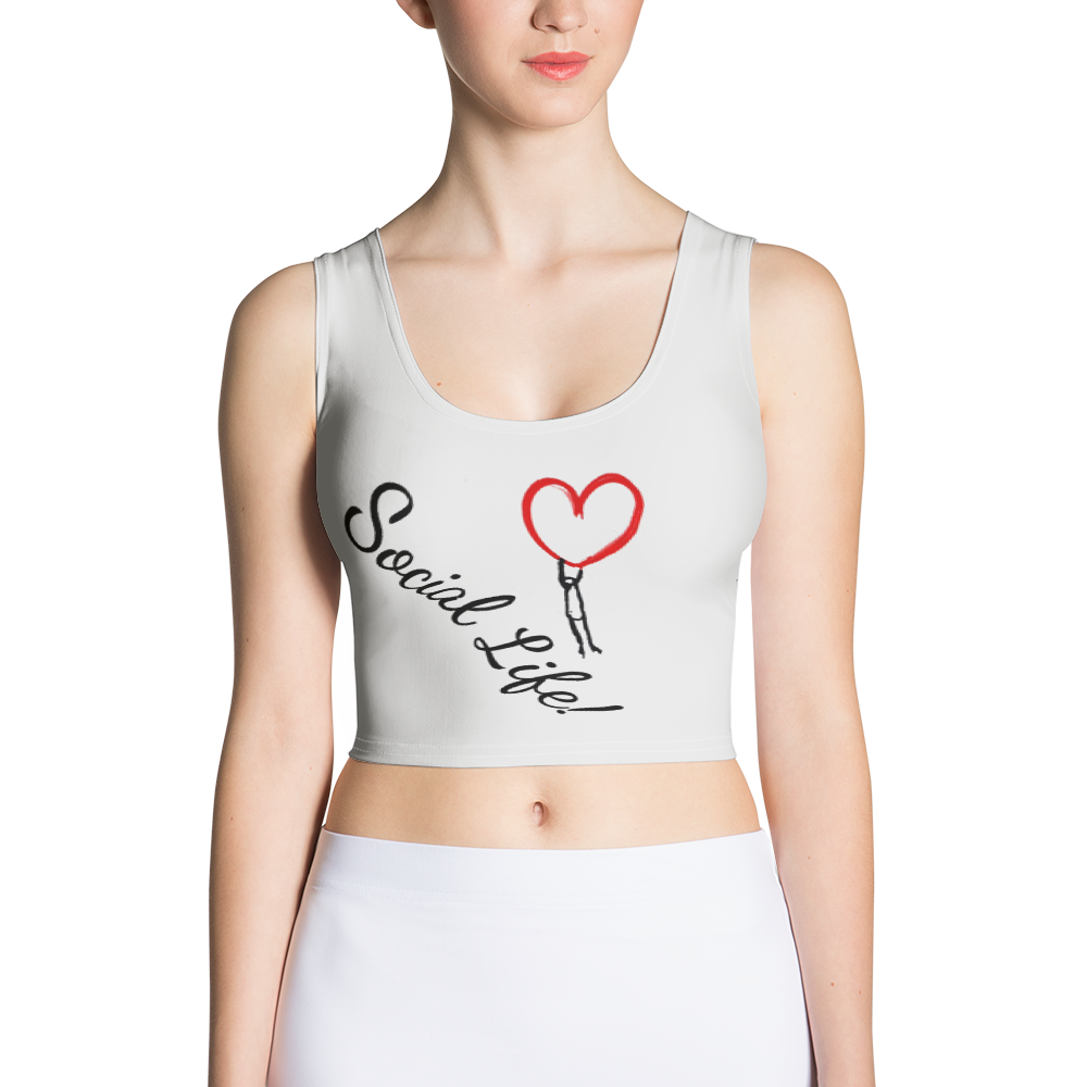 Social Life Grey All-Over Crop Top