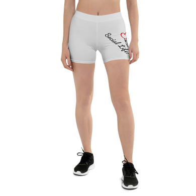 Social Life Grey All-Over Biker Shorts