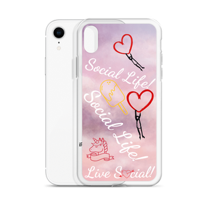 Social Life Clouds Pink iPhone Case