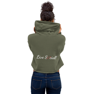 No Love Lost "Social Life" white script Crop Hoodie