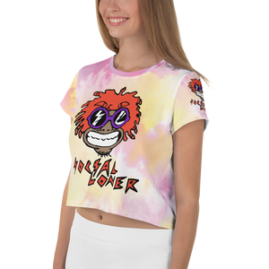 Mumble Rap Tie Dye All-Over Print Crop Tee