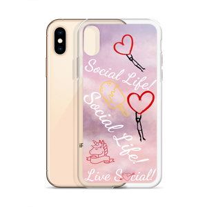 Social Life Clouds Pink iPhone Case