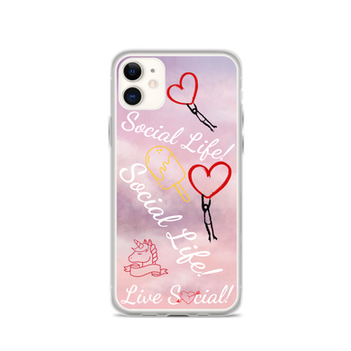 Social Life Clouds Pink iPhone Case